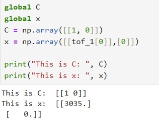 C matrix and X state vector