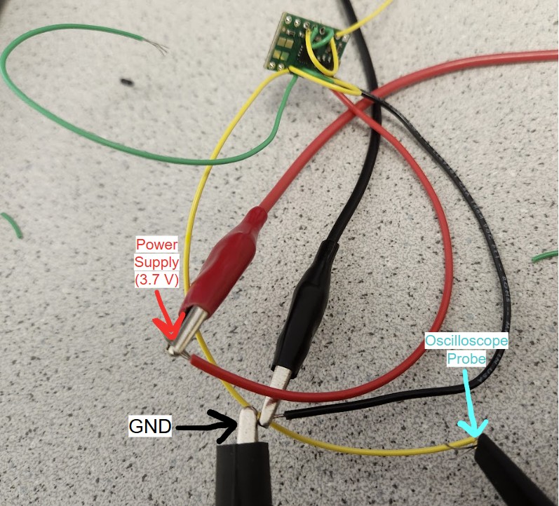 Motor Driver Connected to Power Supply and Oscilloscope