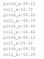 Pitch 90 degrees for the IMU